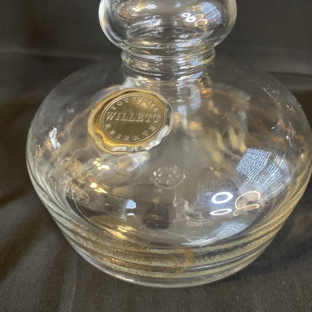 Willett Bourbon Glass Decanter w Stopper 13” Tall Vintage Liquor Bottle